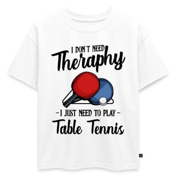Ping-pong - T-shirt enfant oversize en coton biologique Premium - blanc - Devant - AI Model Kid Male (0cm)