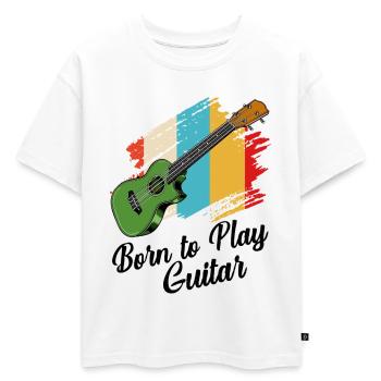 guitare - T-shirt enfant oversize en coton biologique Premium - blanc - Devant - AI Model Kid Male (0cm)