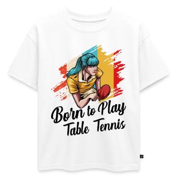 Ping-pong - T-shirt enfant oversize en coton biologique Premium - blanc - Devant - AI Model Kid Male (0cm)