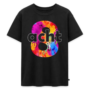 ACHT 8 JAHRE JUNGE 8. GEBURTSTAG - Oversized Teenager Premium Organic T-Shirt - Schwarz - Vorne - AI Model Teenager Male light (155cm)