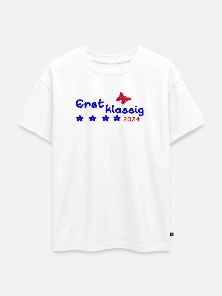 Schulanfang Erstklassig 2024 - Oversized Teenager Premium Organic T-Shirt - Weiß