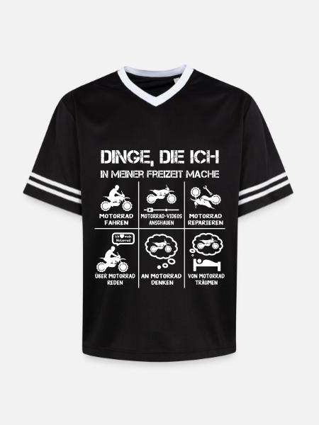 Freizeit - Motorradfahrer - Biker - Unisex Football Style Mesh T-Shirt - Schwarz/Weiß