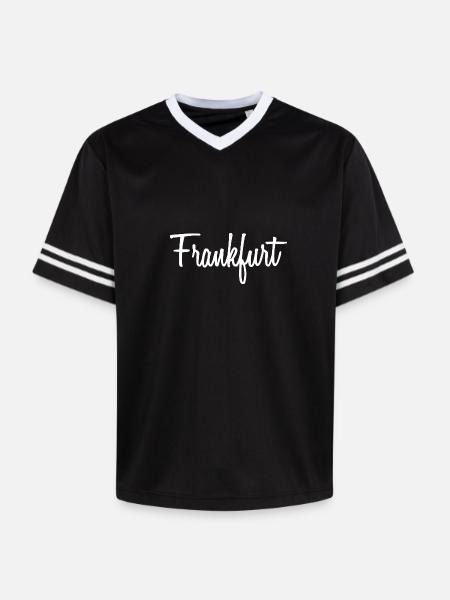 Frankfurt - Unisex Football Style Mesh T-Shirt - Schwarz/Weiß