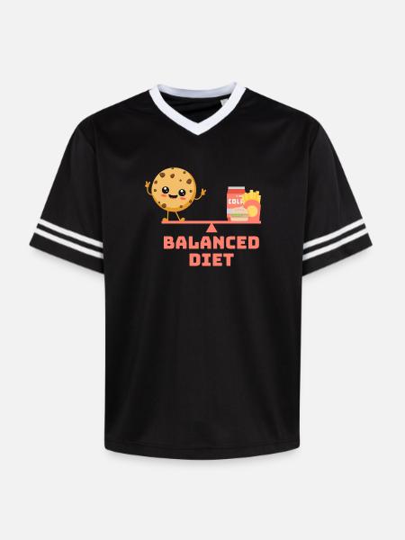 équilibré cookie fastfood Régime - T-shirt de foot unisexe en mesh - noir/blanc