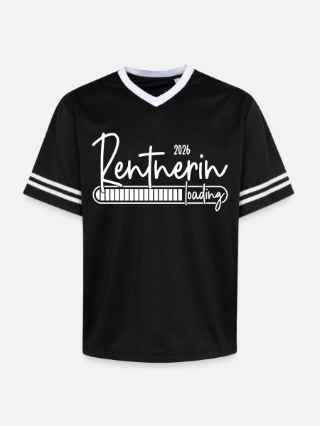 Rentnerin 2026 Loading - Unisex Football Style Mesh T-Shirt - Schwarz/Weiß