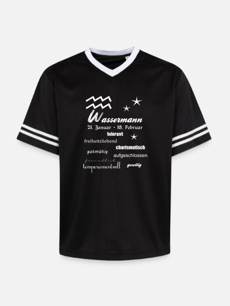 Wassermann Sternzeichen - Unisex Football Style Mesh T-Shirt - Schwarz/Weiß