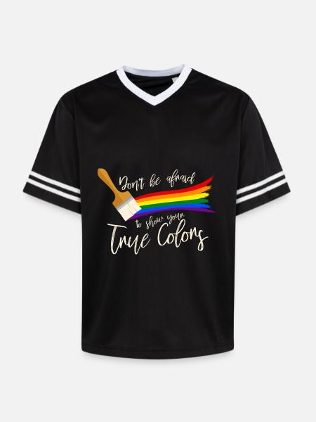Gay Pride - Unisex Football Style Mesh T-Shirt - black/white