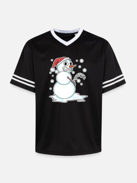 Snowman funny - Unisex Football Style Mesh T-Shirt - black/white