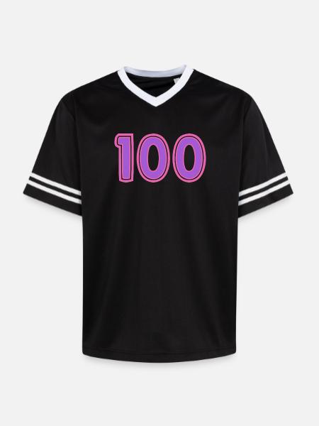 100. 100 YEARS. 100th ANNIVERSARY - Unisex Football Style Mesh T-Shirt - black/white