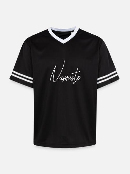 Namaste Schrift - Unisex Football Style Mesh T-Shirt - Schwarz/Weiß