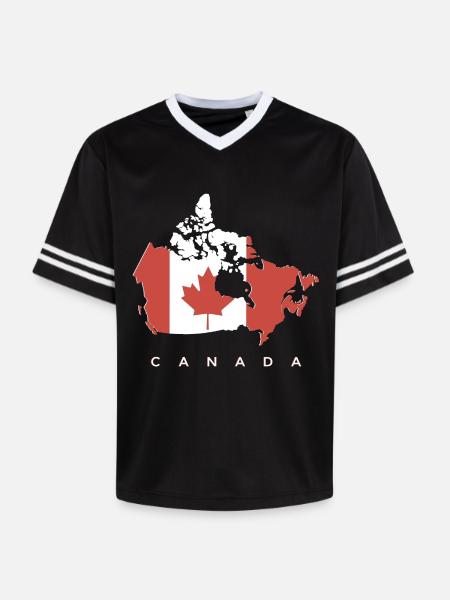 Silhouette du Canada avec feuille d’érable - T-shirt de foot unisexe en mesh - noir/blanc