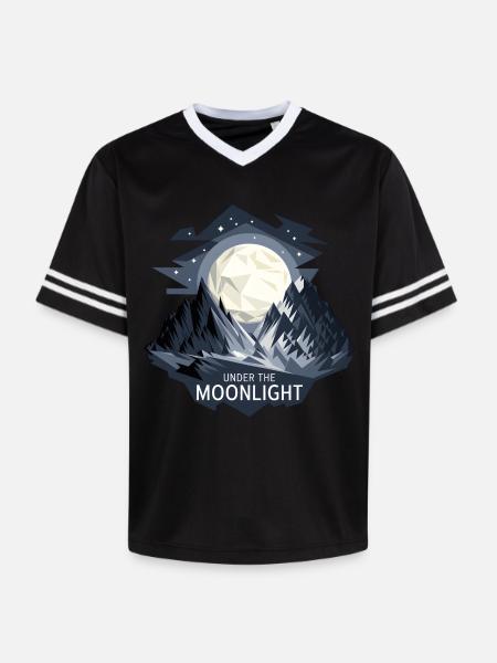 Under The Moonlight - Unisex Football Style Mesh T-Shirt - black/white