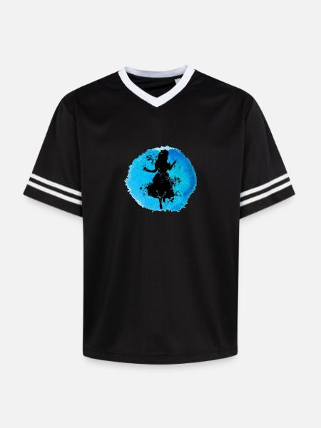 Alice in Underground - Unisex Football Style Mesh T-Shirt - black/white