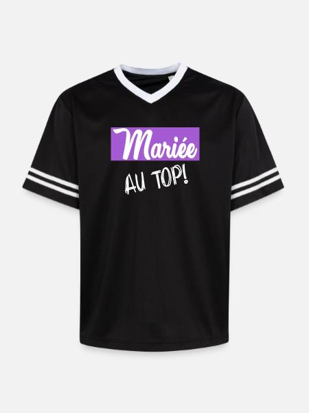Bachelorette party. WEDDING - Unisex Football Style Mesh T-Shirt - black/white