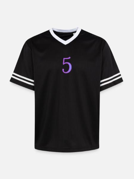 5. CINQ - T-shirt de foot unisexe en mesh - noir/blanc