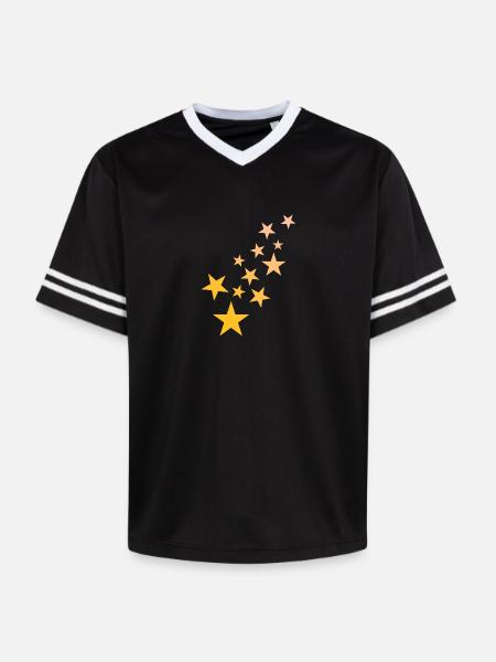 Star asterisk pattern starry sky - Unisex Football Style Mesh T-Shirt - black/white