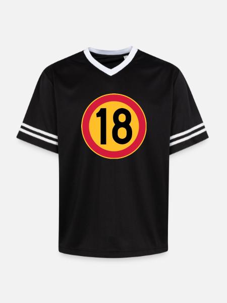 18 Geschwindigkeitsbegrenzung - Unisex Football Style Mesh T-Shirt - Schwarz/Weiß