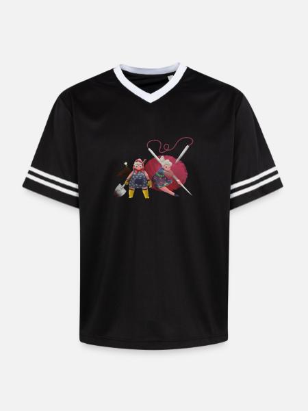 Grandma's Adventure - Unisex Football Style Mesh T-Shirt - black/white