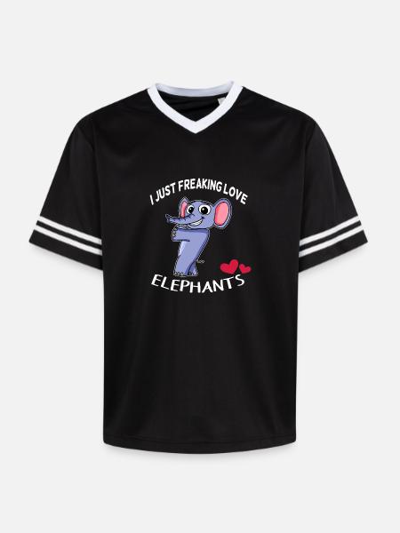 J'aime les éléphants - T-shirt de foot unisexe en mesh - noir/blanc