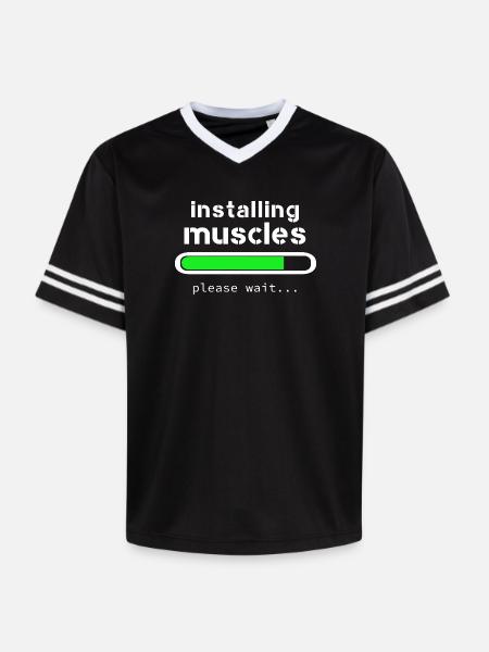installing muscles - Unisex Football Style Mesh T-Shirt - black/white