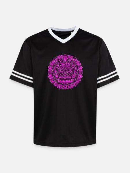 Techno Music Logo - Unisex Football Style Mesh T-Shirt - Schwarz/Weiß