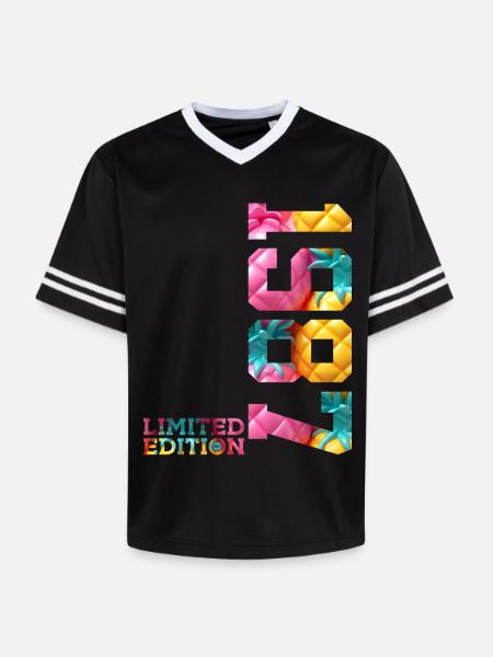 39TH BIRTHDAY LIMITED EDITION 1987 - Unisex Football Style Mesh T-Shirt - black/white