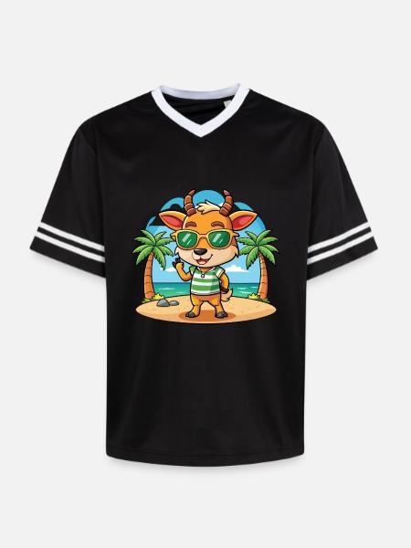 Antelope Funny Cartoon Summer Beach Sunglasses - Unisex Football Style Mesh T-Shirt -
