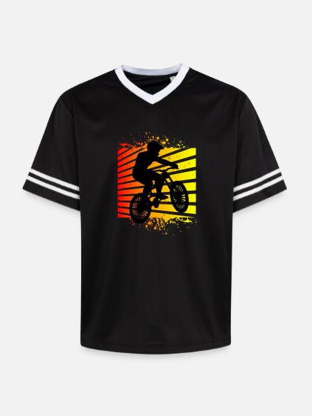 Mountain bike mountain bikers - Unisex Football Style Mesh T-Shirt - black/white