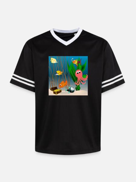 Marine life - Unisex Football Style Mesh T-Shirt - black/white