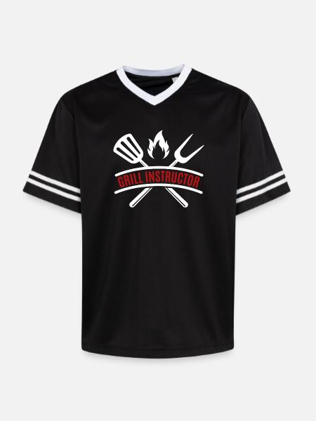 instructeur de grillades - T-shirt de foot unisexe en mesh - noir/blanc