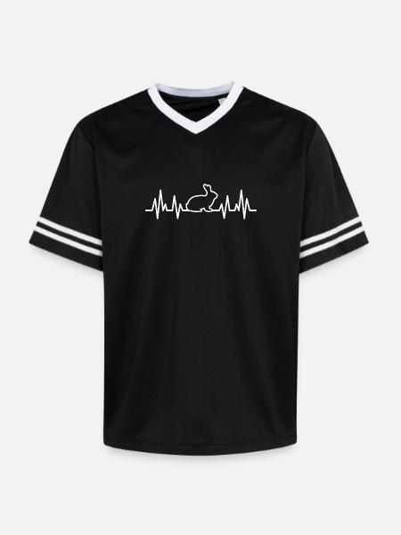rabbit heartbeat - Unisex Football Style Mesh T-Shirt - black/white