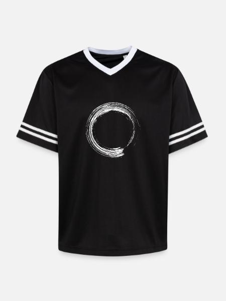 Circle design brush icon white - Unisex Football Style Mesh T-Shirt - black/white