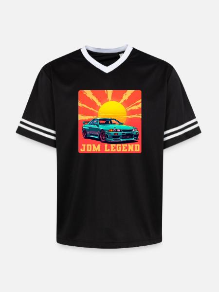 JDM Legend Sunrise - Unisex Football Style Mesh T-Shirt - black/white
