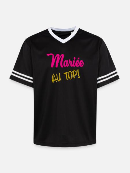 I CAN'T I'M MARRIED - Unisex Football Style Mesh T-Shirt - black/white