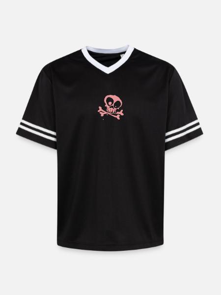 bone - Unisex Football Style Mesh T-Shirt - Schwarz/Weiß