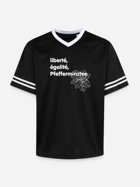 Liberté Egalité Pfefferminztee - Unisex Football Style Mesh T-Shirt - Schwarz/Weiß