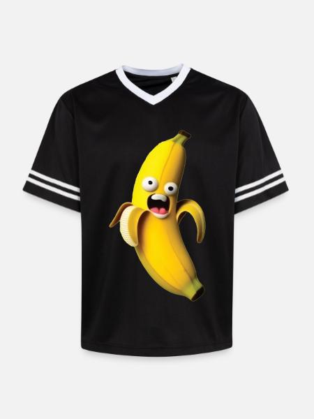 Figure de banane expressive avec un visage - T-shirt de foot unisexe en mesh - noir/blanc