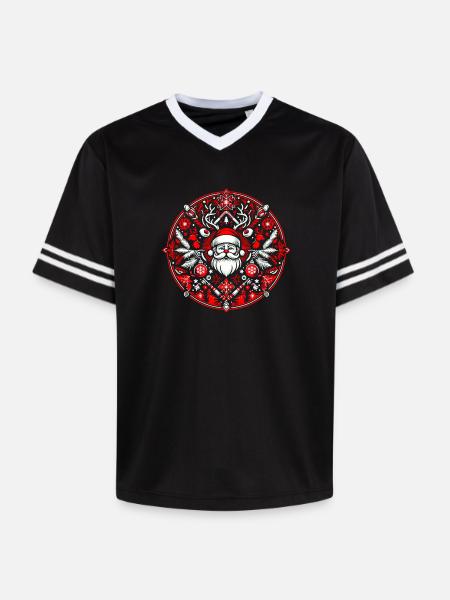 Logo de Noël 2 - T-shirt de foot unisexe en mesh - noir/blanc
