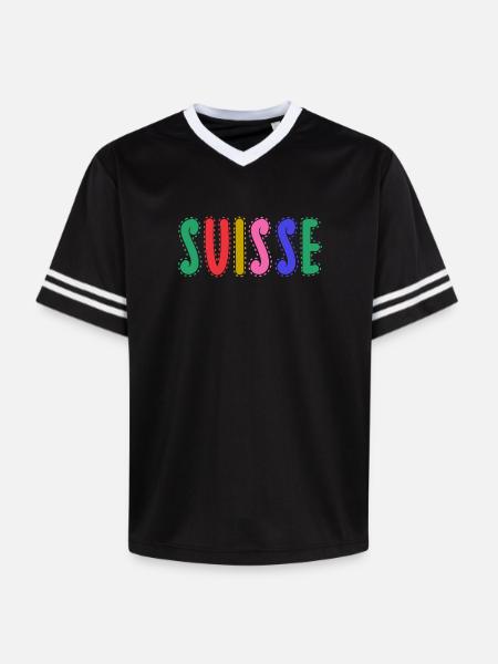 SUISSE. PAYS - T-shirt de foot unisexe en mesh - noir/blanc