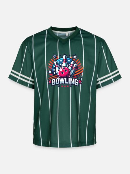 Bowling Logo - Unisex Football Style Mesh T-Shirt - darkgreen/white