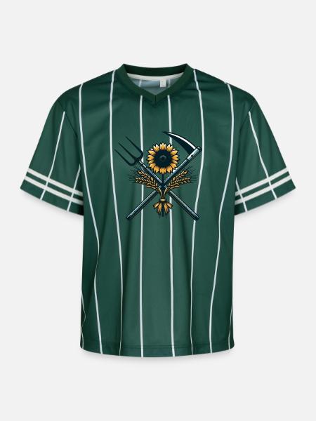 Agriculture Logo - Unisex Football Style Mesh T-Shirt - darkgreen/white