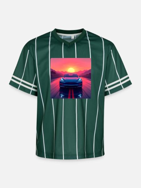 Electric Highway - Unisex Football Style Mesh T-Shirt - darkgreen/white
