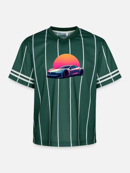 Electric Wave - Unisex Football Style Mesh T-Shirt - darkgreen/white