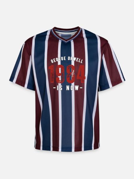 GEORGE ORWELL 1984 - Unisex Football Style Mesh T-Shirt - burgundy/navy