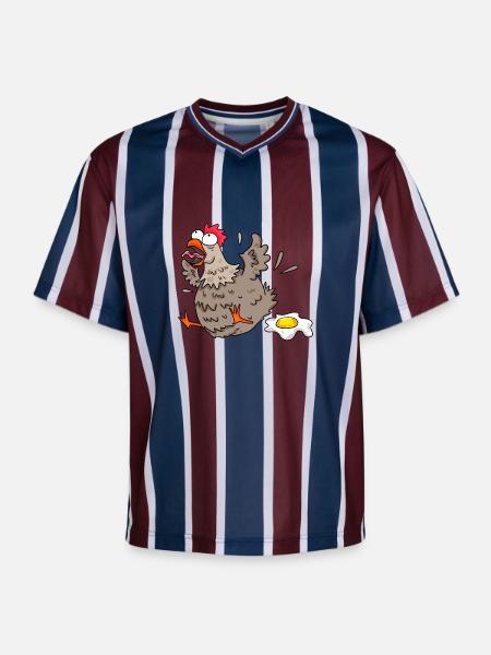 Funny chicken - Unisex Football Style Mesh T-Shirt - burgundy/navy