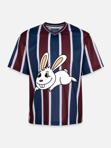 Rabbit easter - Unisex Football Style Mesh T-Shirt - burgundy/navy