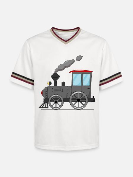 Children's train railway grey - Unisex Football Style Mesh T-Shirt - offwhite/burgundy
