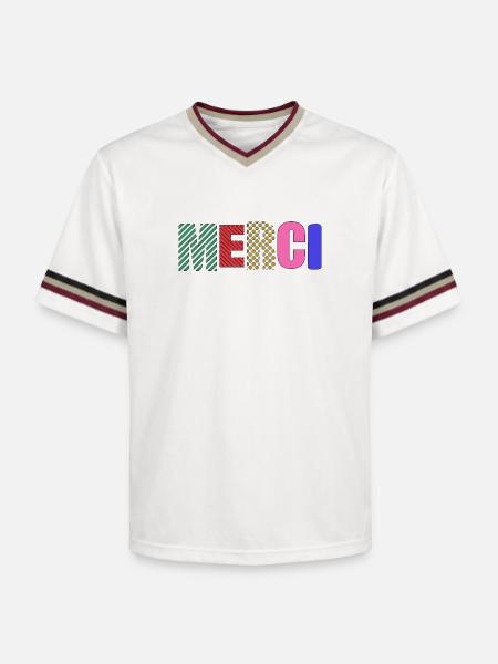 Thank you - Unisex Football Style Mesh T-Shirt - offwhite/burgundy