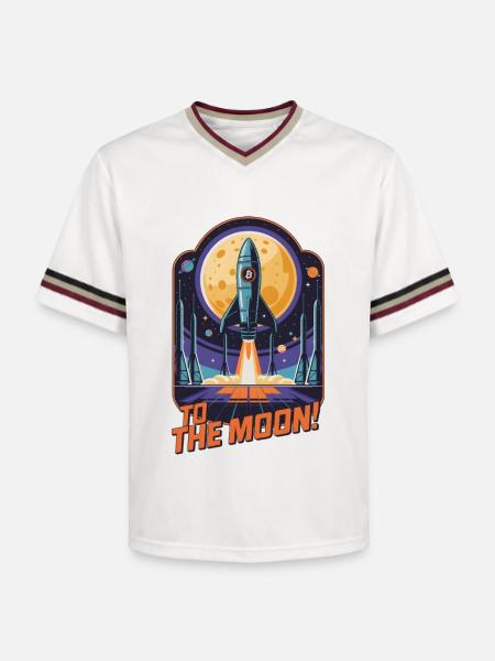 Zum Mond - Unisex Football Style Mesh T-Shirt - Offwhite/Bordeaux
