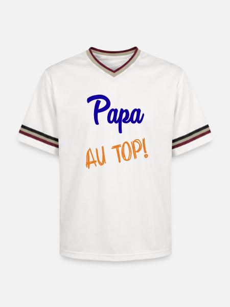 DAD - Unisex Football Style Mesh T-Shirt - offwhite/burgundy